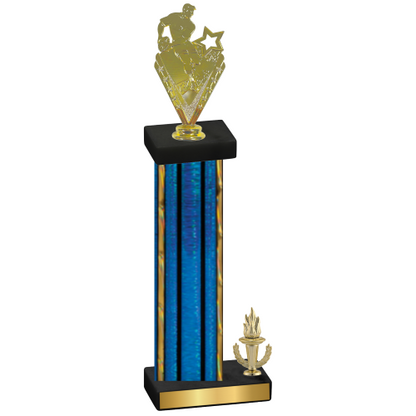 Accented Single Blue Glacier Victory Rugby Trophy