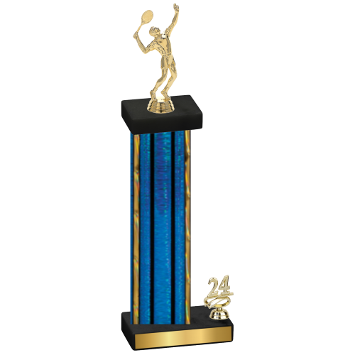 Accented Single Blue Glacier Year Tennis Trophy