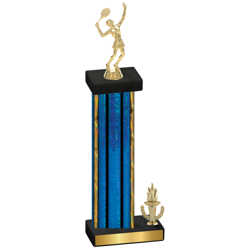 Accented Single Blue Glacier Victory Tennis Trophy