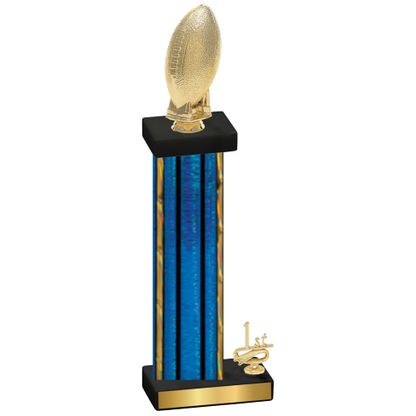 Accented Single Blue Glacier First Place Football Trophy