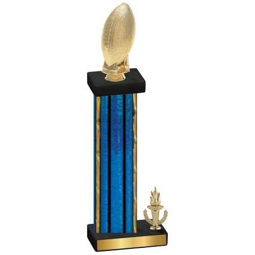 Accented Single Blue Glacier Victory Football Trophy