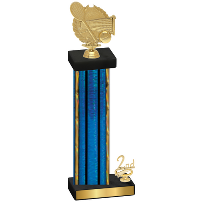 Accented Single Blue Glacier Second Place Tennis Trophy