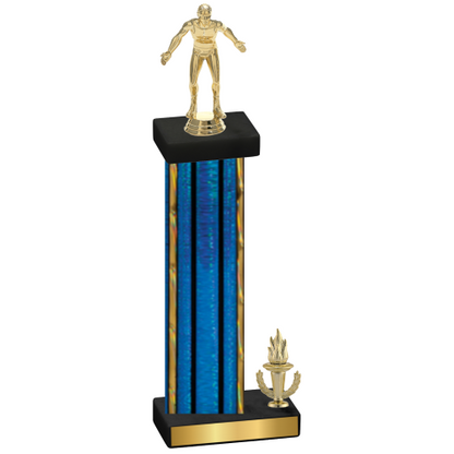 Accented Single Blue Glacier Victory Wrestling Trophy