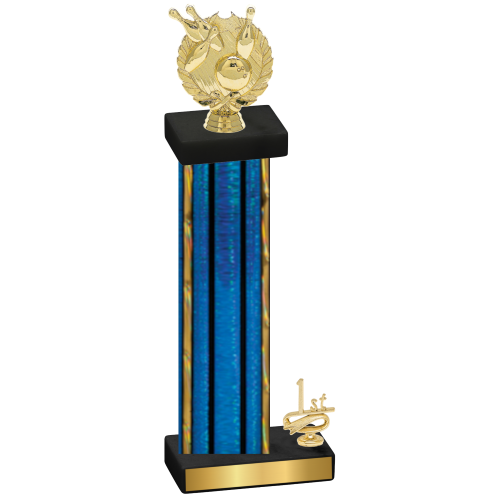 Accented Single Blue Glacier First Place Bowling Trophy