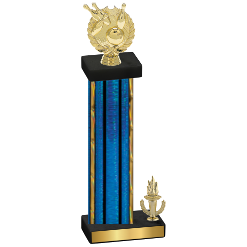 Accented Single Blue Glacier Victory Bowling Trophy