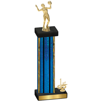 Accented Single Blue Glacier First Place Volleyball Trophy