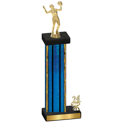 Accented Single Blue Glacier Year Volleyball Trophy