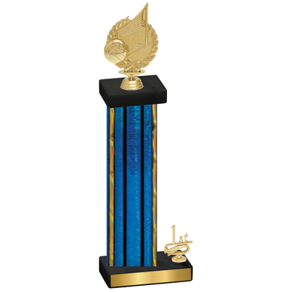 Accented Single Blue Glacier First Place Volleyball Trophy