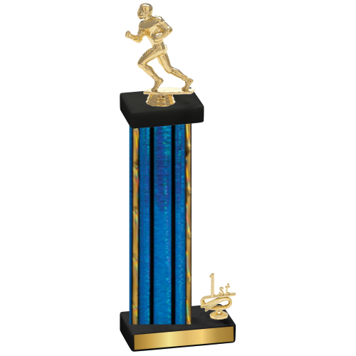 Accented Single Blue Glacier First Place Football Trophy