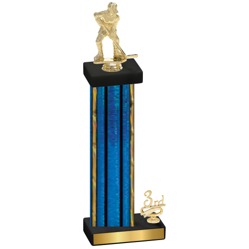 Accented Single Blue Glacier Third Place Hockey Trophy