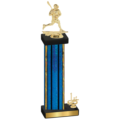 Accented Single Blue Glacier First Place Lacrosse Trophy