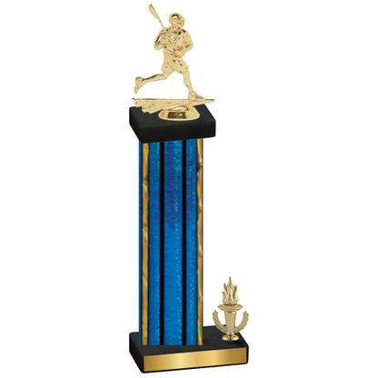 Accented Single Blue Glacier Victory Lacrosse Trophy