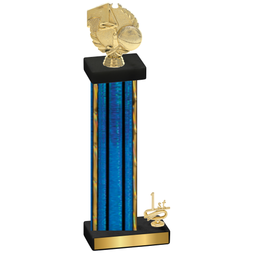 Accented Single Blue Glacier First Place Basketball Trophy