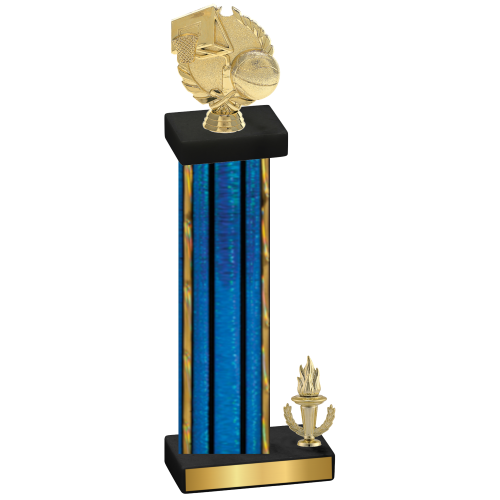 Accented Single Blue Glacier Victory Basketball Trophy