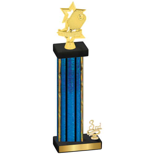 Accented Single Blue Glacier Third Place Pickleball Trophy