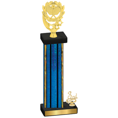 Accented Single Blue Glacier Third Place Pickleball Trophy