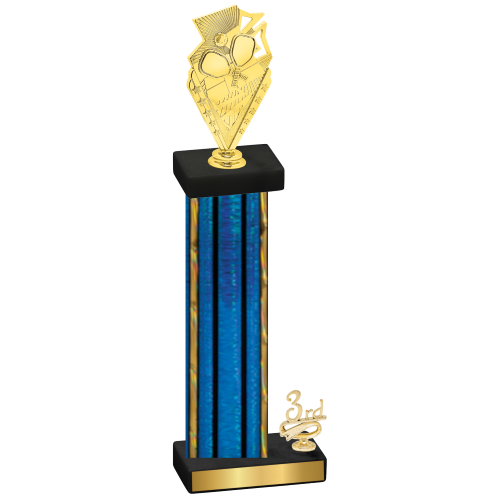 Accented Single Blue Glacier Third Place Pickleball Trophy
