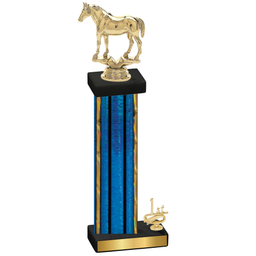 Accented Single Blue Glacier First Place Horses Trophy