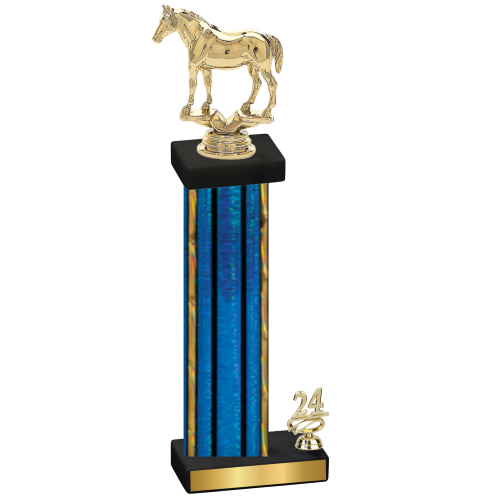 Accented Single Blue Glacier Year Horses Trophy