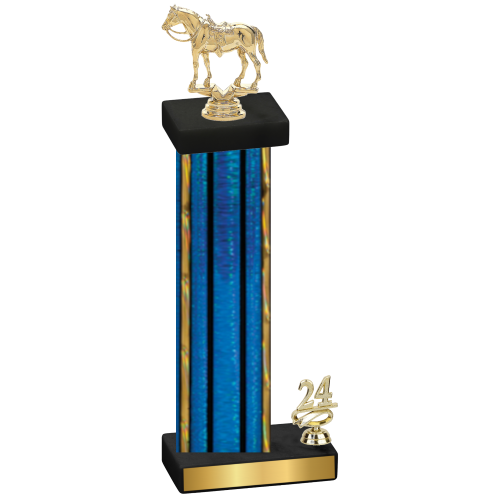 Accented Single Blue Glacier Year Horses Trophy