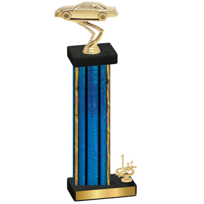 Accented Single Blue Glacier First Place Cars Trophy