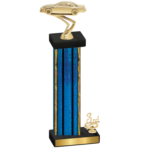 Accented Single Blue Glacier Third Place Cars Trophy