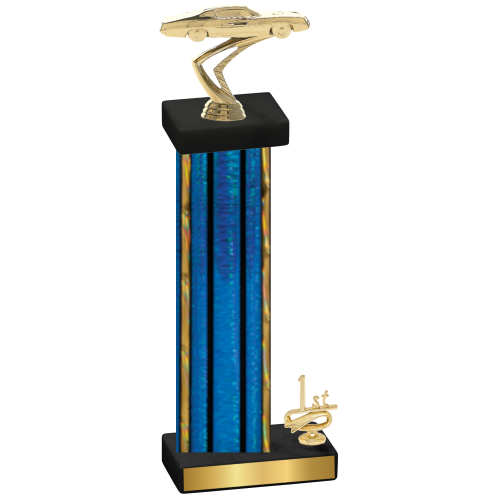 Accented Single Blue Glacier First Place Cars Trophy