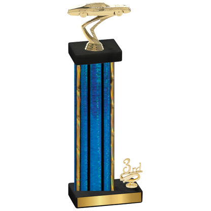 Accented Single Blue Glacier Third Place Cars Trophy