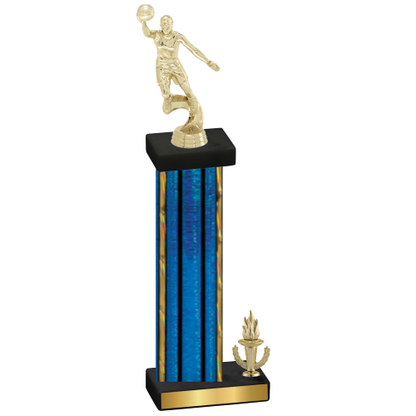 Accented Single Blue Glacier Victory Basketball Trophy