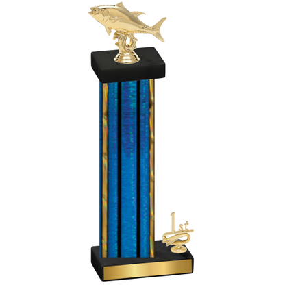 Accented Single Blue Glacier First Place Fishing Trophy