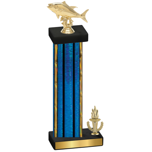 Accented Single Blue Glacier Victory Fishing Trophy