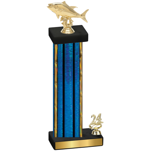 Accented Single Blue Glacier Year Fishing Trophy