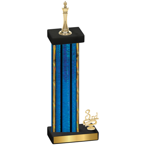 Accented Single Blue Glacier Third Place Chess Trophy