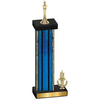 Accented Single Blue Glacier Victory Chess Trophy