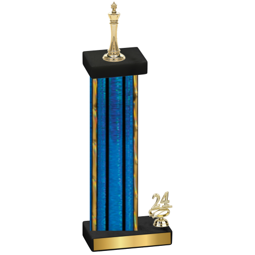 Accented Single Blue Glacier Year Chess Trophy