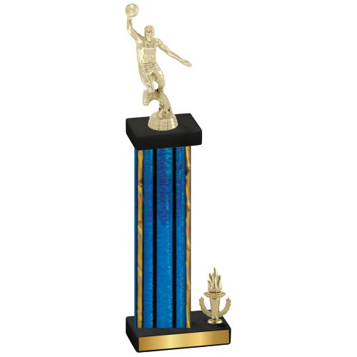 Accented Single Blue Glacier Victory Basketball Trophy