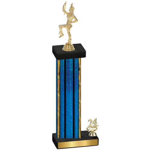 Accented Single Blue Glacier Year Majorette Trophy