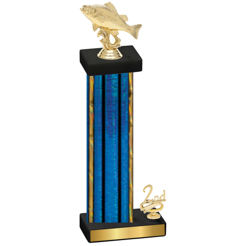 Accented Single Blue Glacier Second Place Fishing Trophy