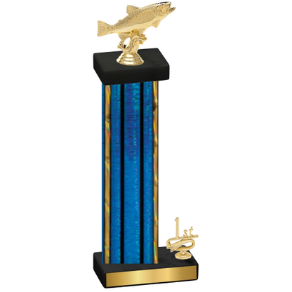 Accented Single Blue Glacier First Place Fishing Trophy