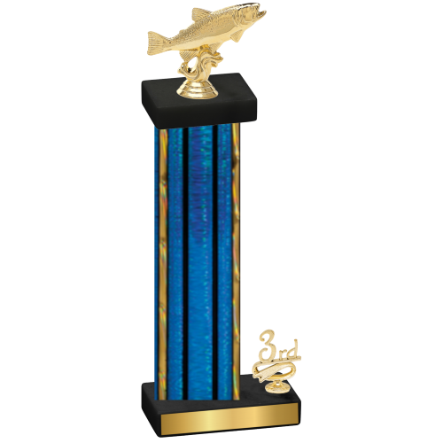 Accented Single Blue Glacier Third Place Fishing Trophy