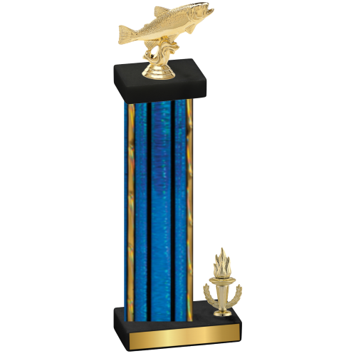 Accented Single Blue Glacier Victory Fishing Trophy