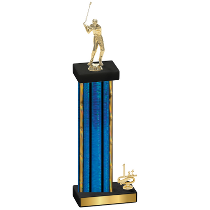 Accented Single Blue Glacier First Place Golf Trophy