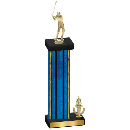 Accented Single Blue Glacier Victory Golf Trophy