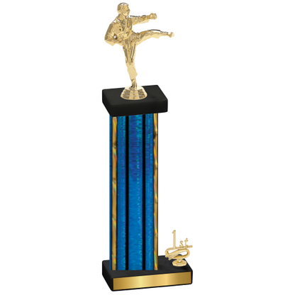 Accented Single Blue Glacier First Place Karate Trophy