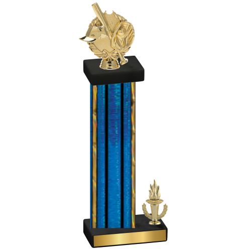 Accented Single Blue Glacier Victory Baseball Trophy