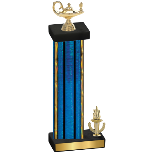 Accented Single Blue Glacier Victory Academics Trophy