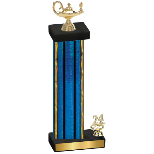 Accented Single Blue Glacier Year Academics Trophy