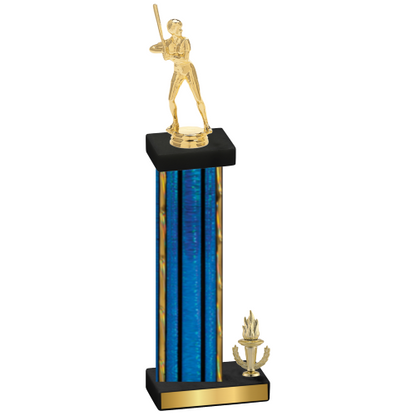 Accented Single Blue Glacier Victory Softball Trophy