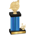 Accented Single Blue Carbon Fiber Third Place Swimming Trophy