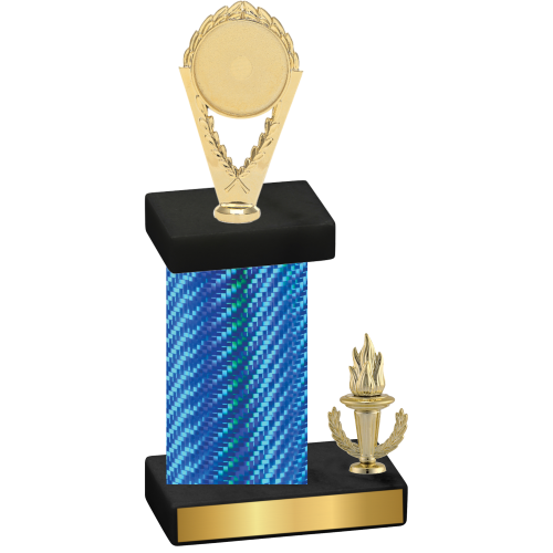 Accented Single Blue Carbon Fiber Victory Insert Trophy